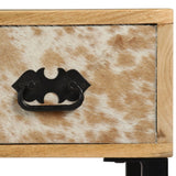 vidaXL Bureau 117x50x76 cm massief acaciahout en echt leer