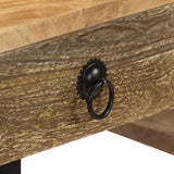 vidaXL Bureau 117x50x76 cm massief acaciahout en echt leer