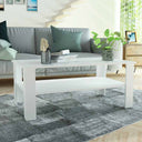 vidaXL Salontafel 100x59x42 cm bewerkt hout wit