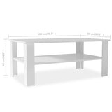 vidaXL Salontafel 100x59x42 cm bewerkt hout wit