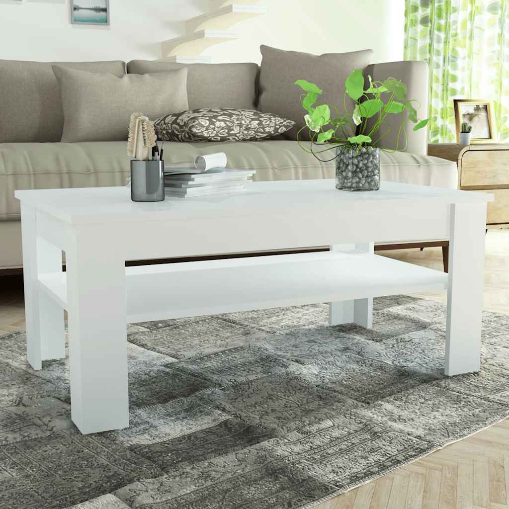 vidaXL Salontafel 110x65x48 cm bewerkt hout wit