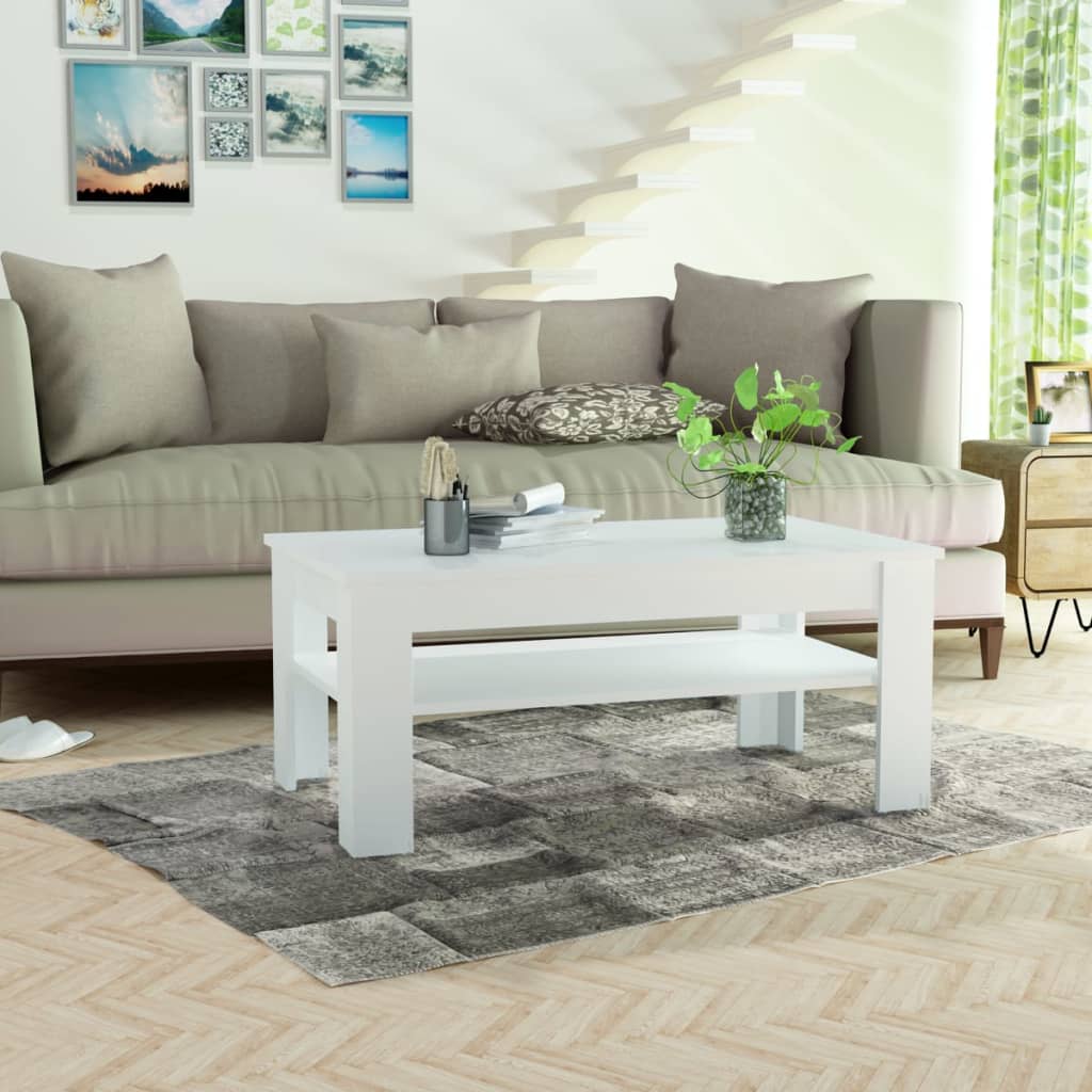 vidaXL Salontafel 110x65x48 cm bewerkt hout wit