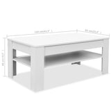 vidaXL Salontafel 110x65x48 cm bewerkt hout wit