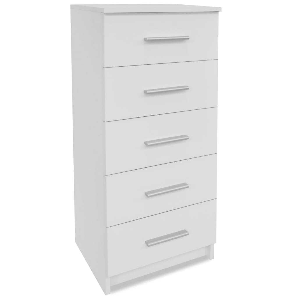 vidaXL Tall Chest of Drawers 41x35x106 cm Engineered Wood White
