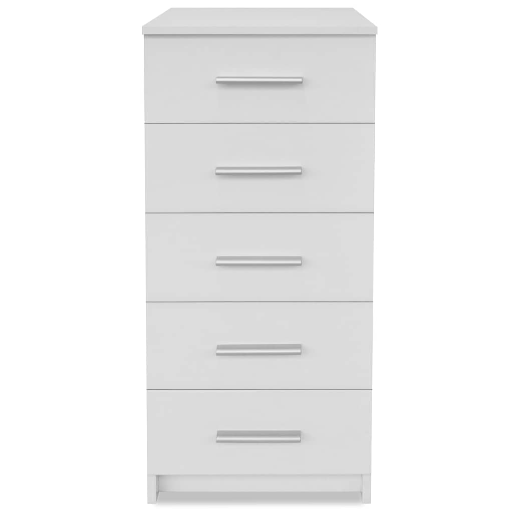 vidaXL Tall Chest of Drawers 41x35x106 cm Engineered Wood White