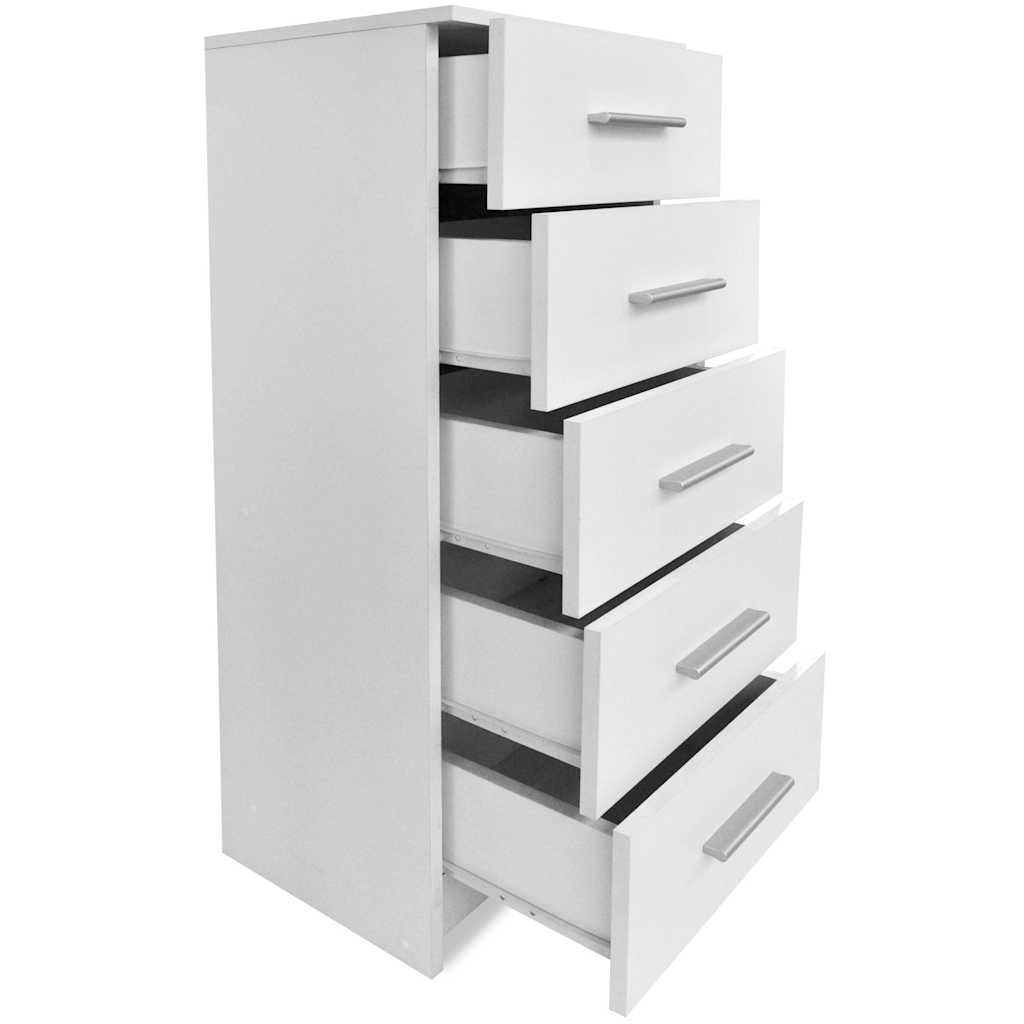vidaXL Tall Chest of Drawers 41x35x106 cm Engineered Wood White