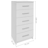 vidaXL Tall Chest of Drawers 41x35x106 cm Engineered Wood White