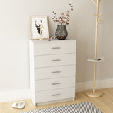 vidaXL Tall Chest of Drawers 41x35x106 cm Engineered Wood White