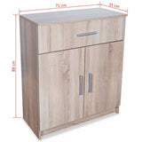 vidaXL Dressoir 71x35x88 cm bewerkt hout eiken