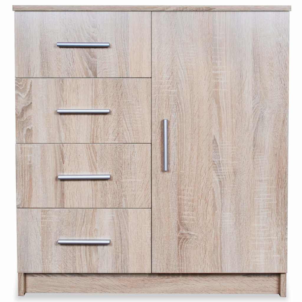 vidaXL Dressoir 79x35x88 cm bewerkt hout eiken