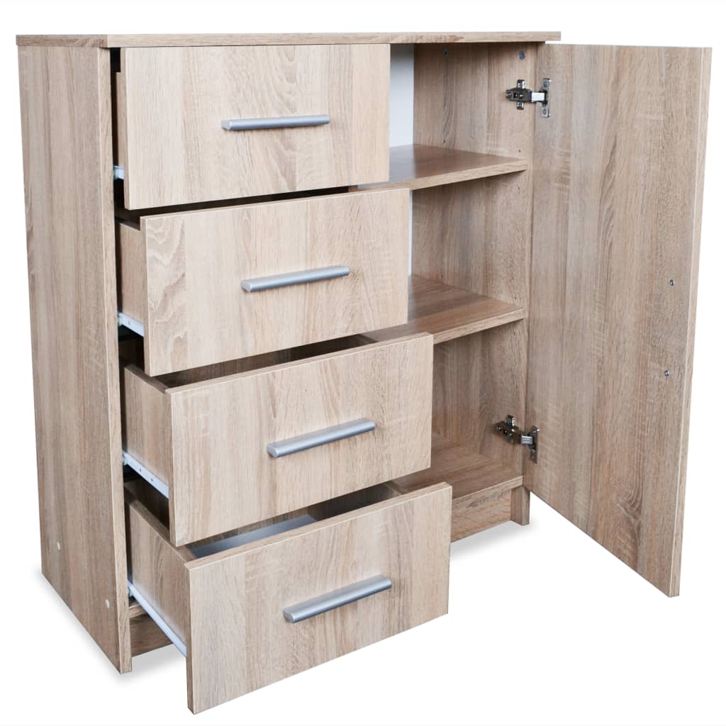 vidaXL Dressoir 79x35x88 cm bewerkt hout eiken