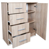 vidaXL Dressoir 79x35x88 cm bewerkt hout eiken