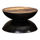 vidaXL Coffee Table Bowl Shaped with Steel Frame Recycled Wood