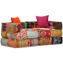 vidaXL Poef tweezits modulair stof patchwork