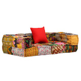 vidaXL Two-Seater Modular Patchwork Fabric Pouf