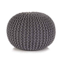 vidaXL Poef handgebreid 50x35 cm katoen grijs