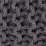 vidaXL Poef handgebreid 50x35 cm katoen grijs