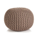 vidaXL Poef handgebreid 50x35 cm katoen grijs