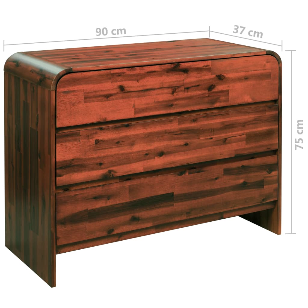 vidaXL Ladekast 90x37x75 cm massief acaciahout