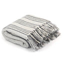 vidaXL Plaid visgraat 125x150 cm katoen grijs