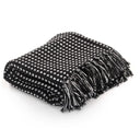 vidaXL Plaid visgraat 125x150 cm katoen grijs