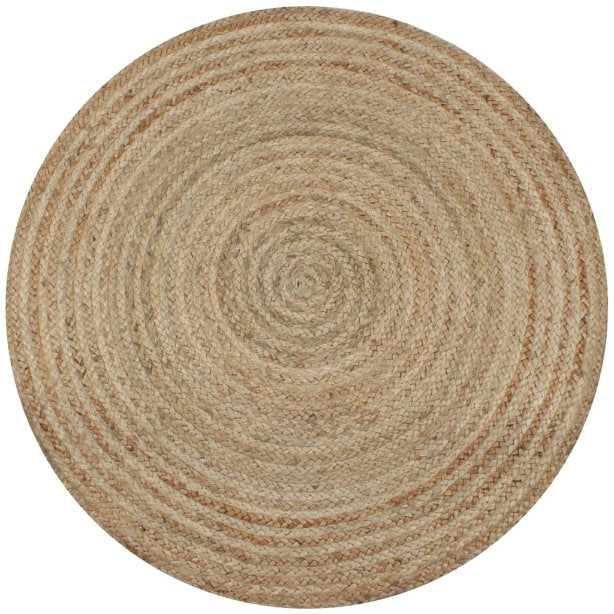 vidaXL Rug round 90 cm braided jute