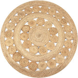 vidaXL Rug round 90 cm braided jute