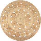 vidaXL Rug round 90 cm braided jute