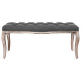vidaXL Bank 110x38x48 cm linnen massief hout crèmewit