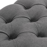 vidaXL Bank 110x38x48 cm linnen massief hout crèmewit