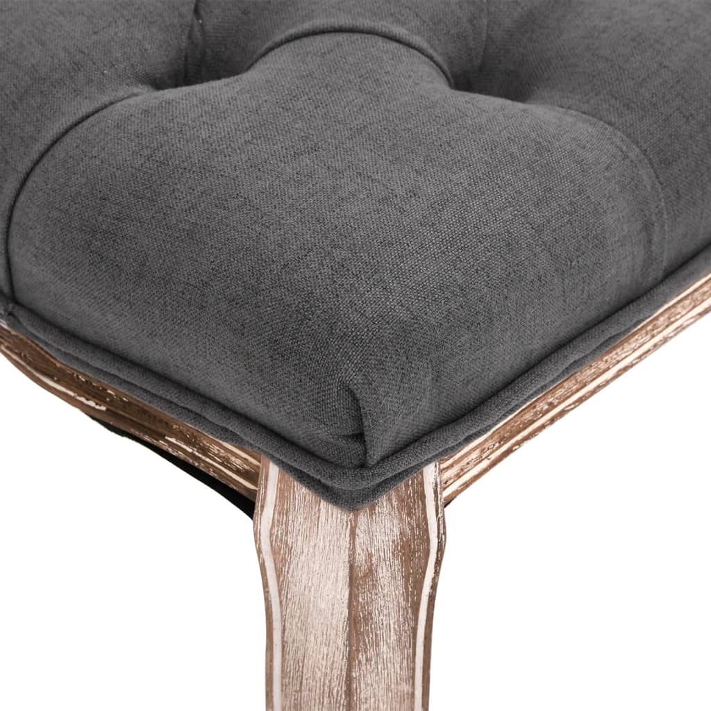 vidaXL Bank 110x38x48 cm linnen massief hout crèmewit