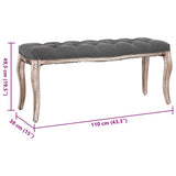 vidaXL Bank 110x38x48 cm linnen massief hout crèmewit