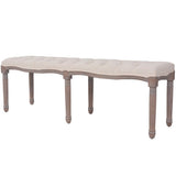 vidaXL Bench 150x40x48 cm linen solid wood cream white