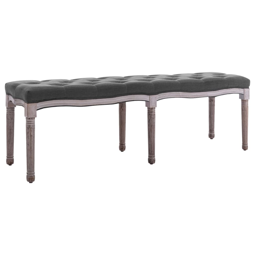 vidaXL Bench 150x40x48 cm linen solid wood cream white