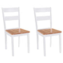 vidaXL Eetkamerstoelen 2 st massief rubberwood wit