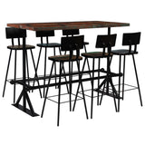 vidaXL 3-delige Barset massief gerecycled hout meerkleurig