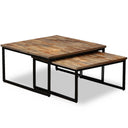 vidaXL 2-Piece Coffee Table Set Solid Acacia Wood