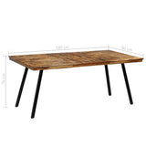 vidaXL Dining Table 180x90x76 cm Recycled Teak and Steel