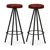 vidaXL Bar stools 2 pcs genuine leather