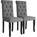 vidaXL Eetkamerstoelen 2 st stof donkergrijs