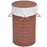 vidaXL Laundry Basket Round Bamboo Natural