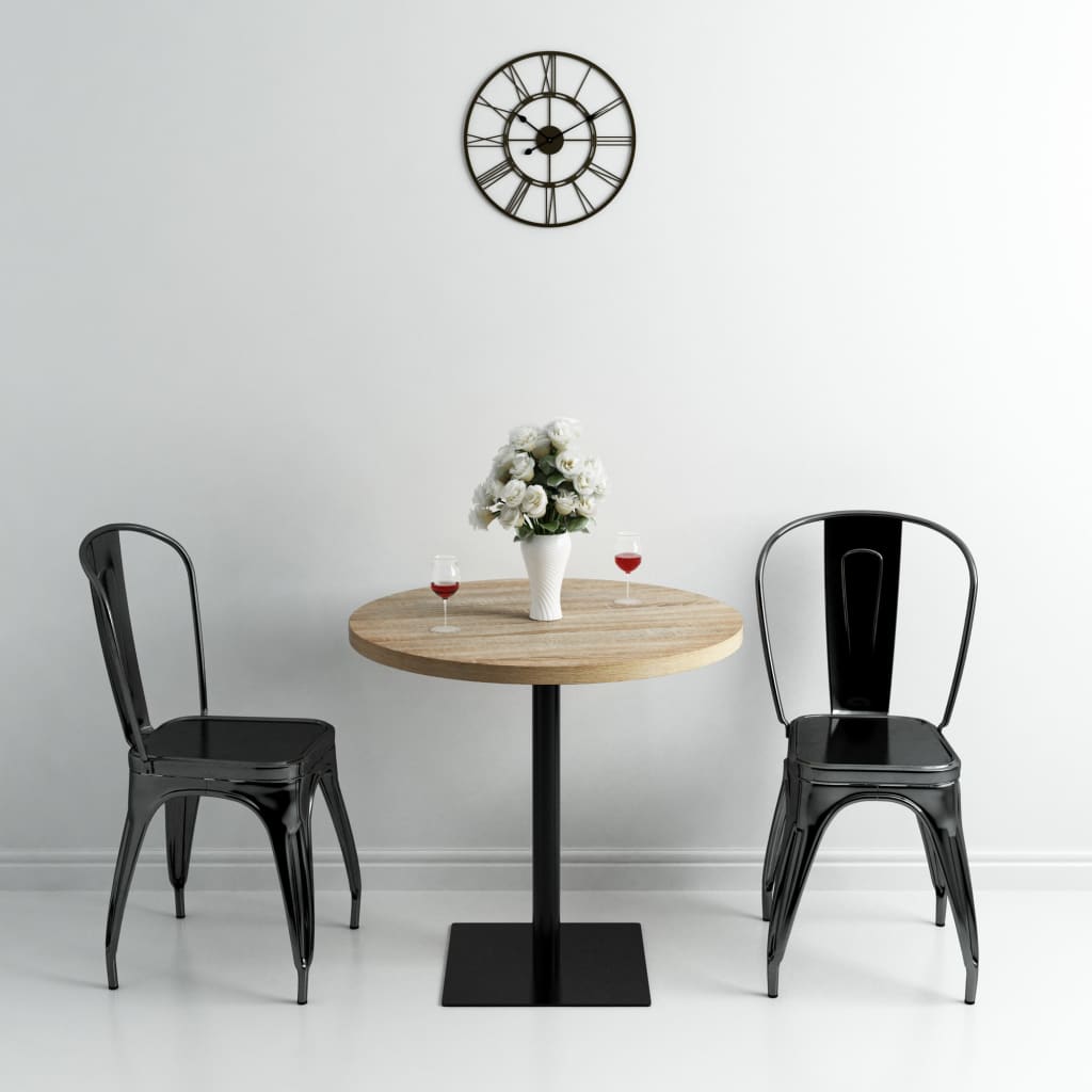 vidaXL Bistrotafel rond 60x75 cm MDF en staal donker essenkleur