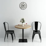 vidaXL Bistrotafel rond 60x75 cm MDF en staal donker essenkleur