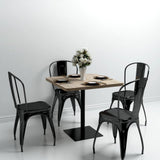 vidaXL Bistrotafel rond 60x75 cm MDF en staal donker essenkleur