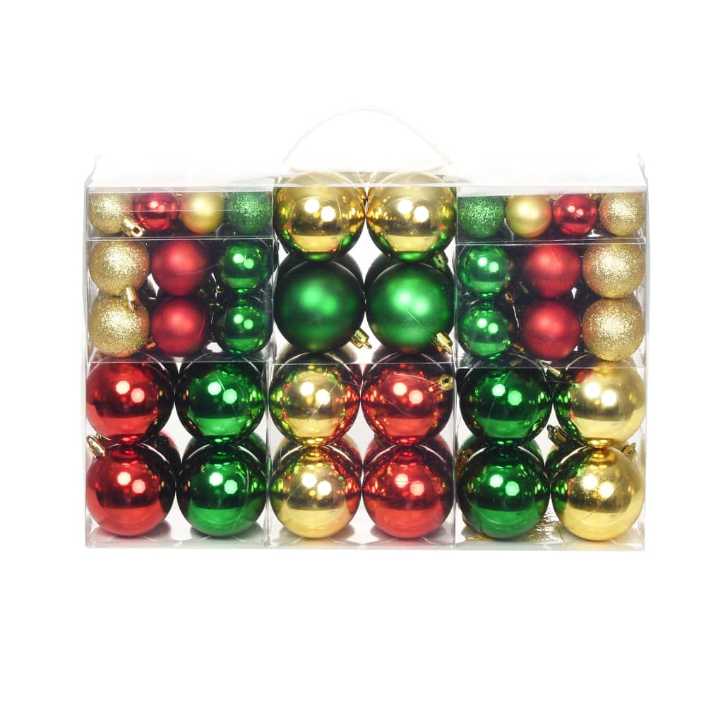 vidaXL 100-piece Christmas Ball Set 3/4/6 cm Gold
