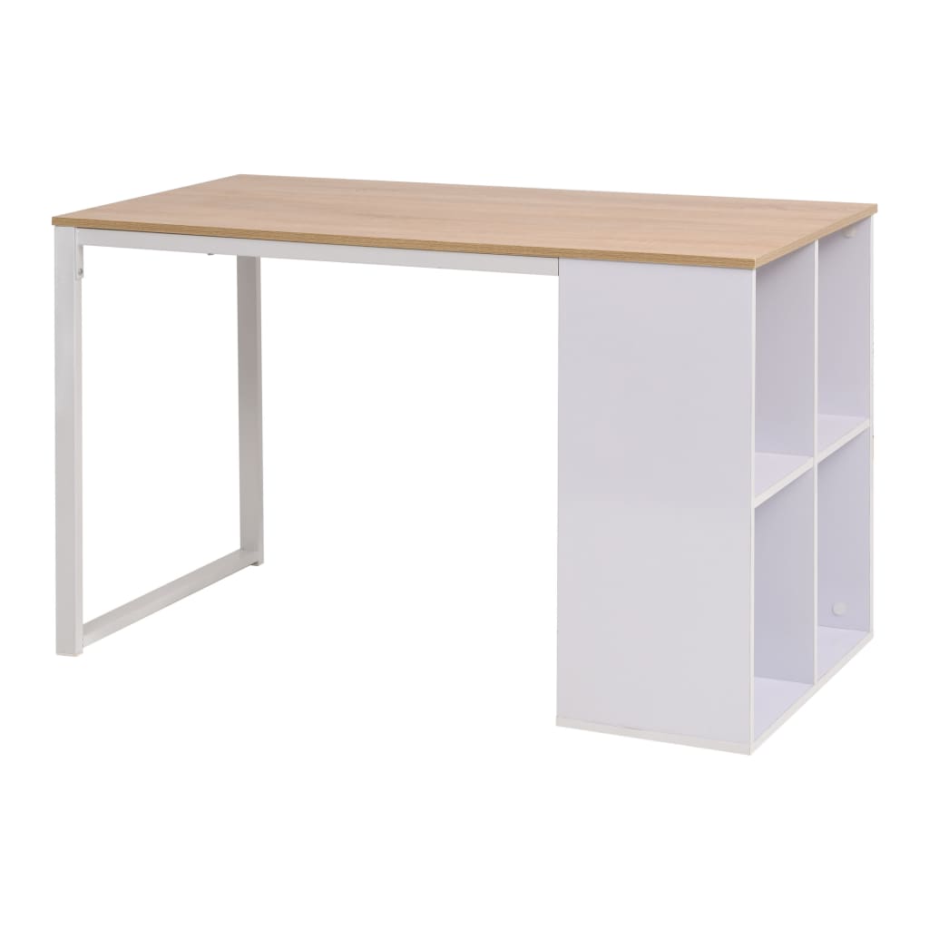 vidaXL Schrijftafel 120x60x75 cm eikenkleur en wit