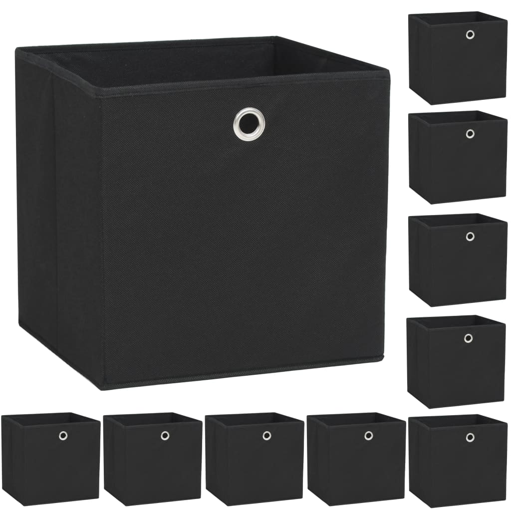 vidaXL Storage Boxes 4 pcs 32x32x32 cm non-woven fabric black