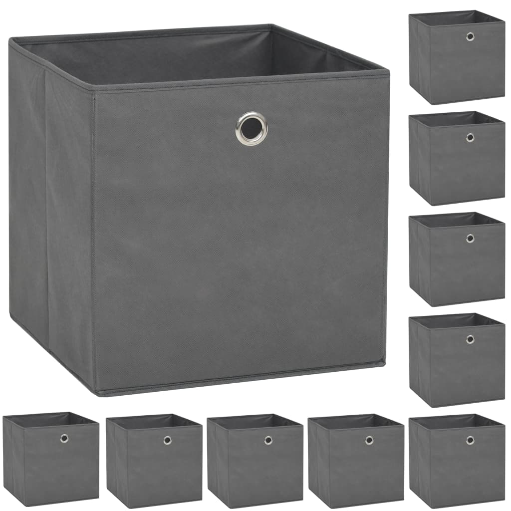 vidaXL Storage Boxes 4 pcs 32x32x32 cm non-woven fabric black