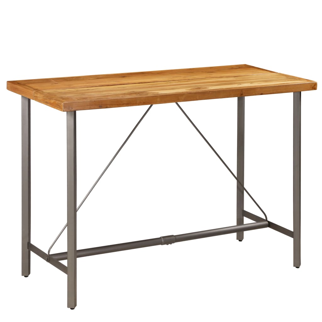 vidaXL Bartafel 60x60x107 cm massief gerecycled teakhout