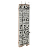 vidaXL Wall-Mounted Coat Rack with 6 Hooks HOME IS 120x40 cm